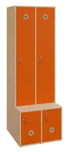 SSB - 180 - 60 šatní skříň s botníkem, 2-dvéřová, 1800x600x400/600 mm, korpus bříza irská, dvířka po